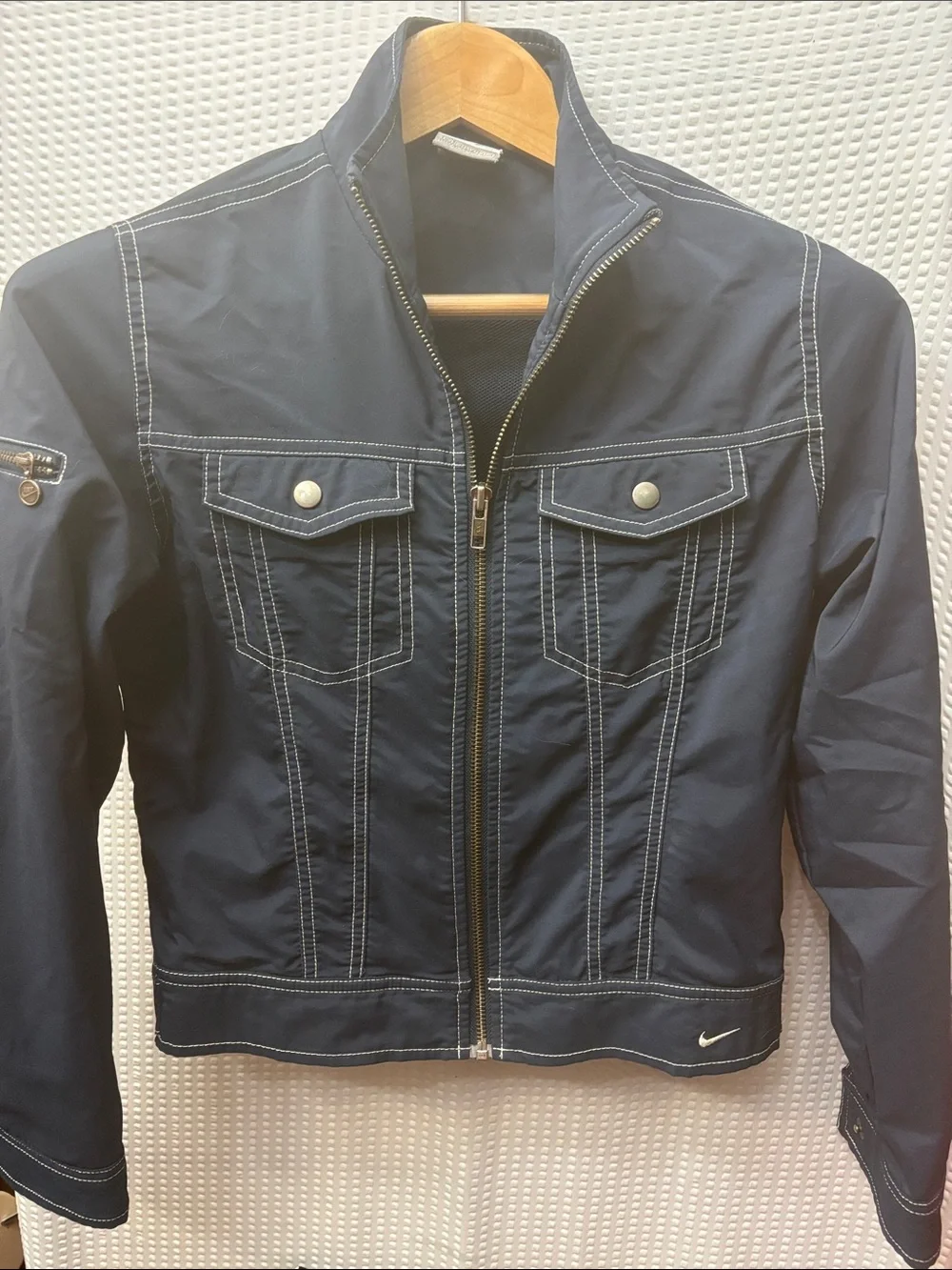 vintage navy blue Nike full-zip jacket Sz XS